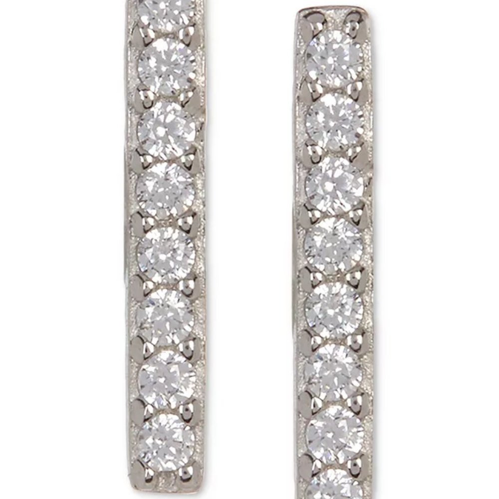 Adornia Swarovski Crystal Bar Studs Silver/NWT - Picture 2 of 7
